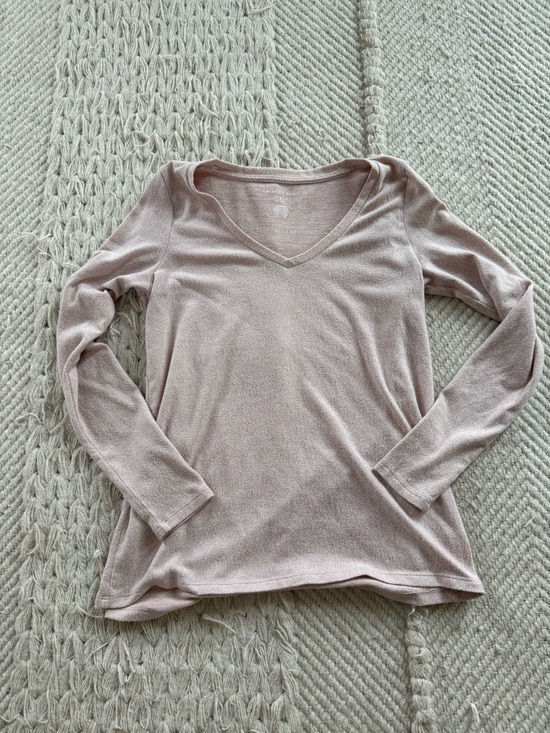 American Eagle Outfitters Tops - Women's V-Neck Long Sleeve Top - Soft Blush- American Eagle